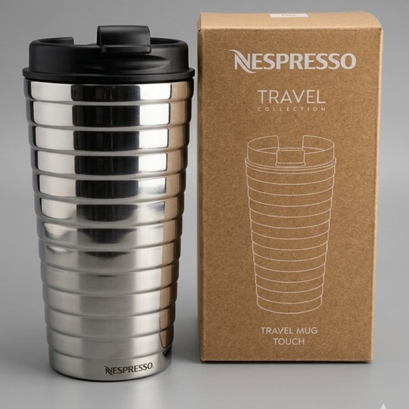 Nespresso Other - Nespresso Travel Mug - Silver with Black Lid new